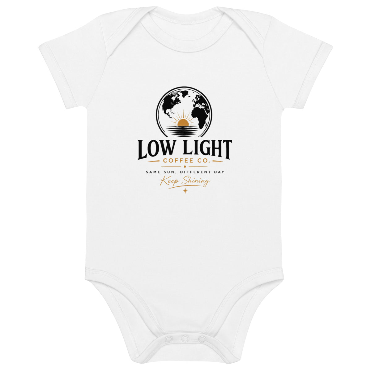 Organic Cotton Baby Bodysuit — Low Light Signature — White — regular 2