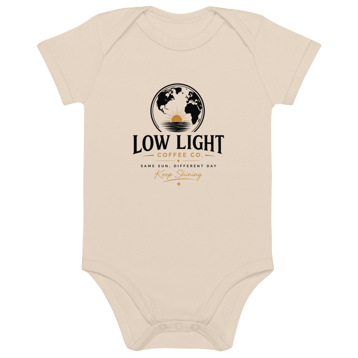 Organic Cotton Baby Bodysuit — Low Light Signature — Organic Natural — regular 1